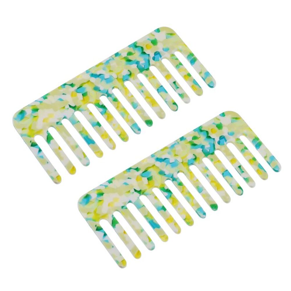 2 Pcs Hair Detangling Comb Wide Tooth Anti-Static for Hair Car Thick Light Green